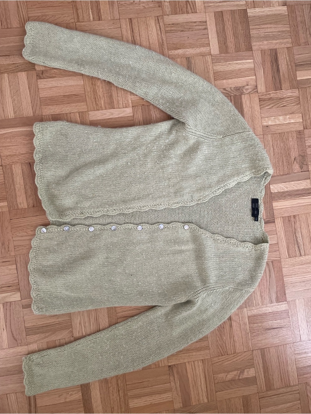 Green knit cardigan
